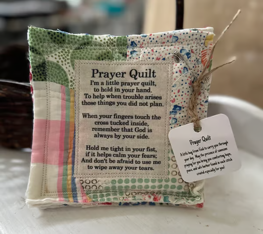 Prayer Quilt with Cross Inside ~ A handheld reminder of faith and comfort