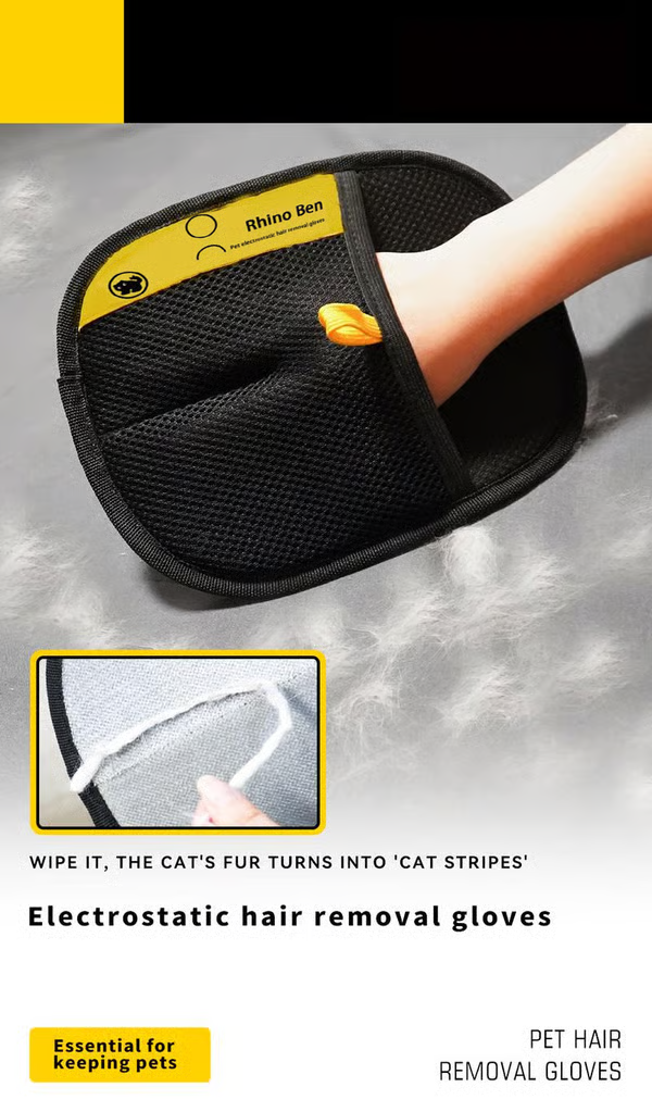Electrostatic Pet Hair Glove ~ Instantly lift fur from clothes, furniture, and more