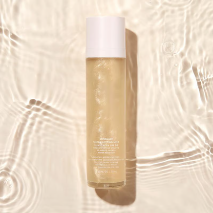 Sunglaze Setting Mist ~ Weightless SPF 50 & makeup lock in one spray.