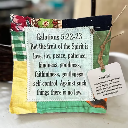 Prayer Quilt with Cross Inside ~ A handheld reminder of faith and comfort