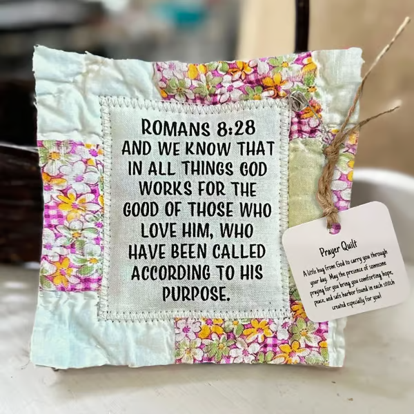 Prayer Quilt with Cross Inside ~ A handheld reminder of faith and comfort