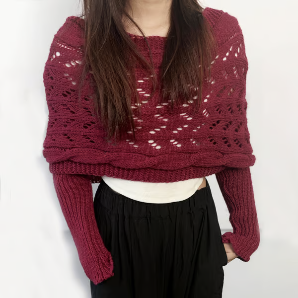 Hand-knitted Scarf with Sleeves ~ Layer up in seconds, lounge all day