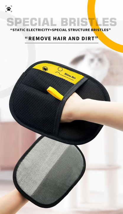 Electrostatic Pet Hair Glove ~ Instantly lift fur from clothes, furniture, and more