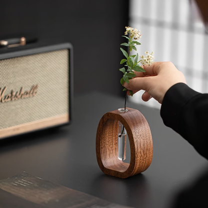 Solid Wood Glass Vase ~ Bring simplicity and nature indoors