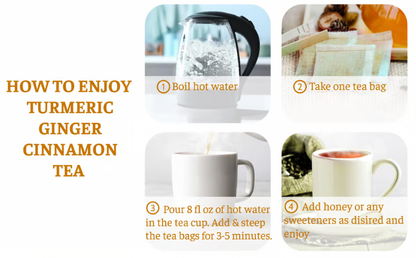 Turmeric Ginger Cinnamon Tea ~ Support digestion, calm inflammation, and relax naturally
