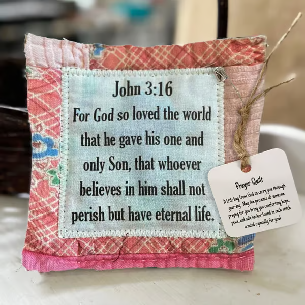 Prayer Quilt with Cross Inside ~ A handheld reminder of faith and comfort