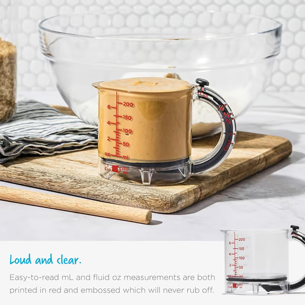 4-in-1 Adjustable Measuring Cup ▶︎ From flour to honey, one cup rules them all