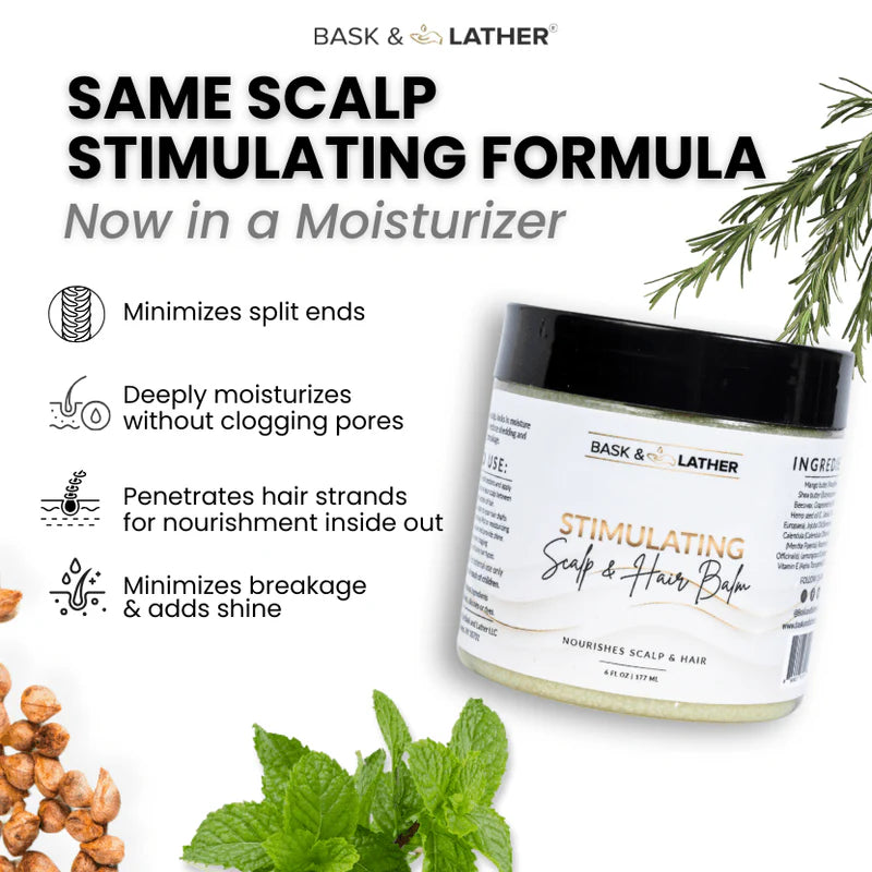 Stimulating Scalp and Hair Balm ~ Soothe, hydrate & support hair growth naturally.